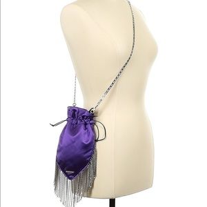 Les Petits Joueurs Satin Fringy Crystals Shoulder Bag Made in Italy